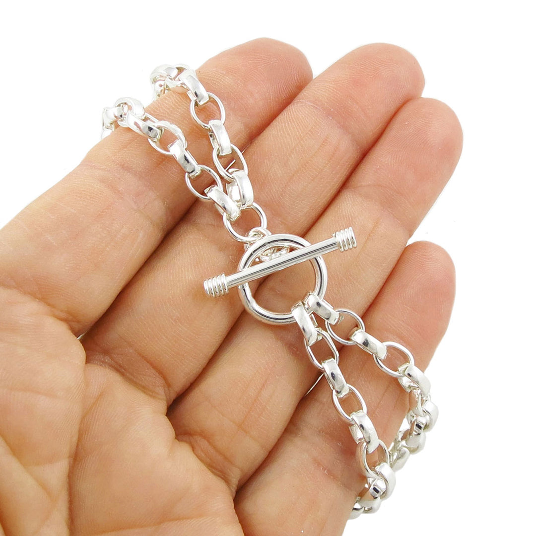 Double Silver Belcher Chain Bracelet