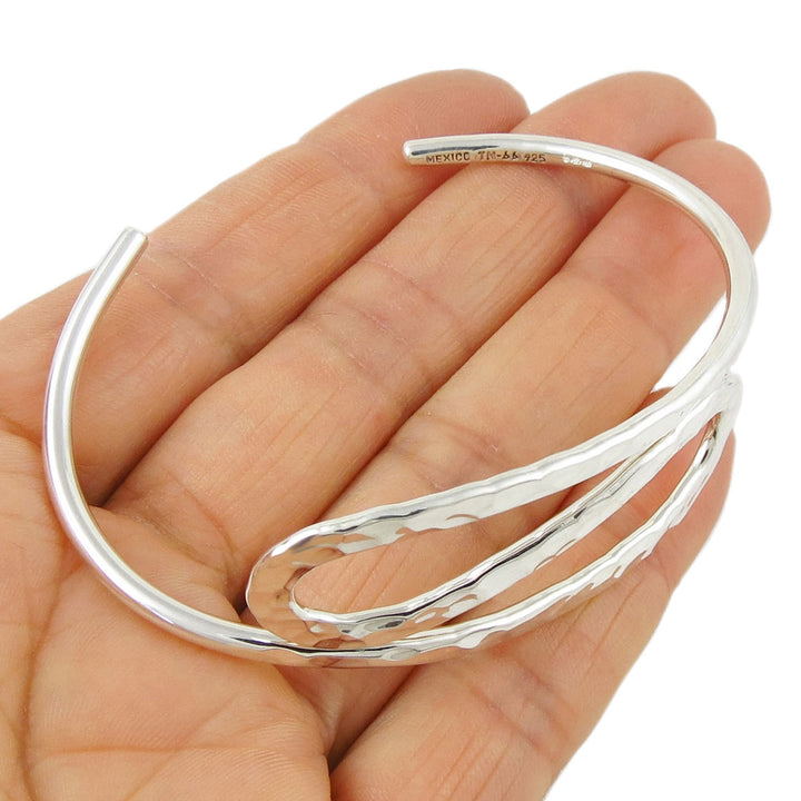 Sculpted Wave Silver Bracelet