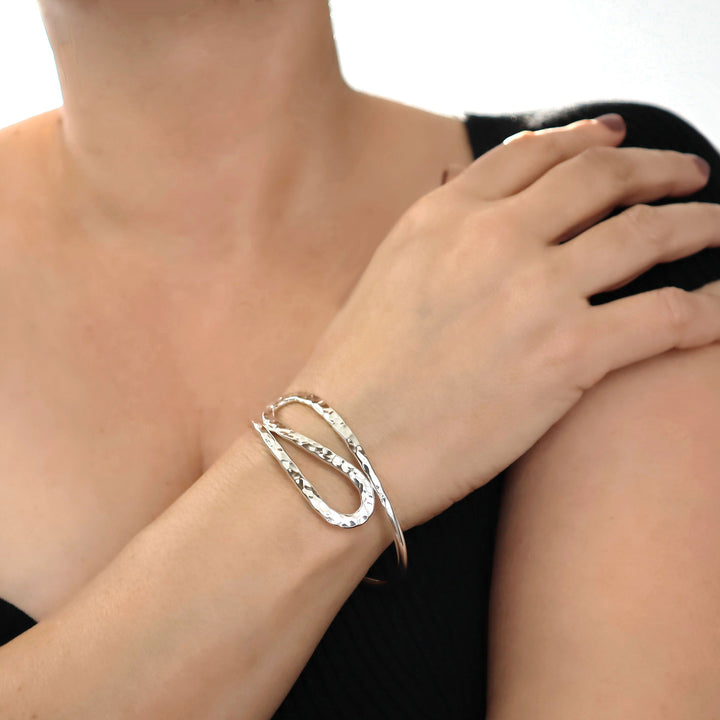 Sculpted Wave Silver Bracelet