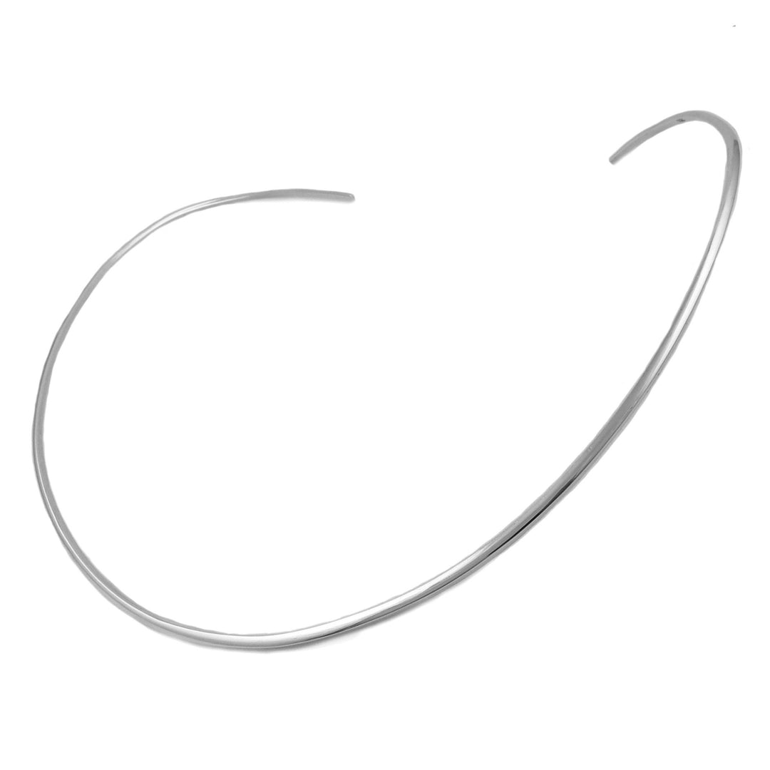 Sterling silver slider choker torc on a white background