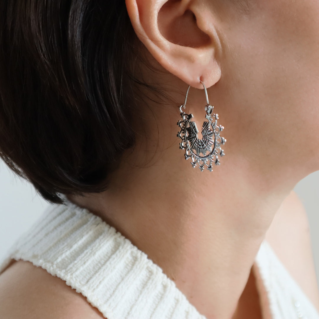 Large 925 Silver Creole Hoop Earrings
