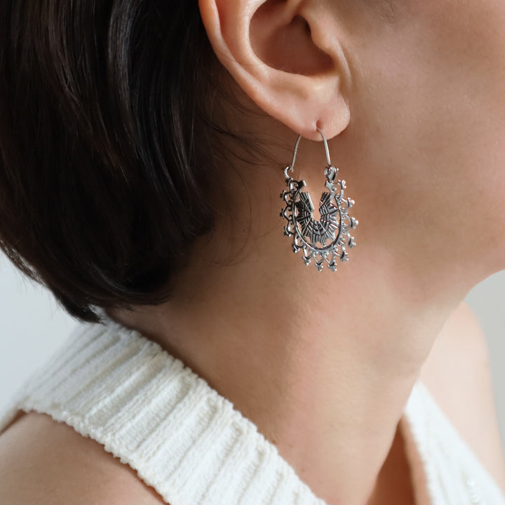 Large 925 Silver Creole Hoop Earrings
