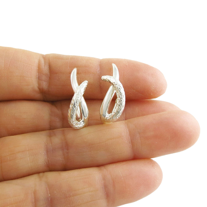 Spiky Sterling Silver Huggie Hoop Earrings