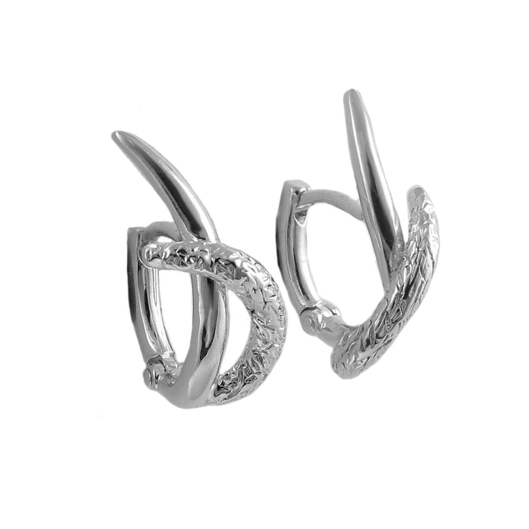 Spiky Sterling Silver Huggie Hoop Earrings