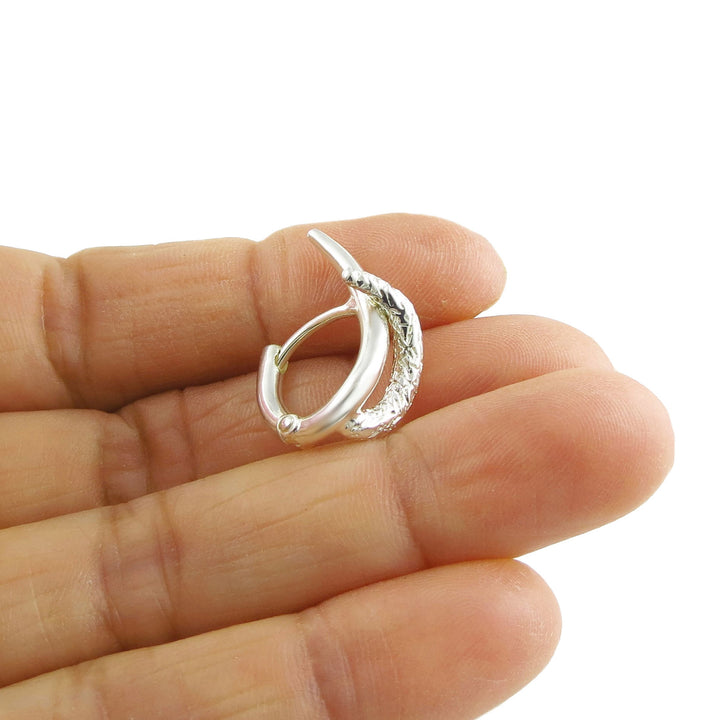 Spiky Sterling Silver Huggie Hoop Earrings