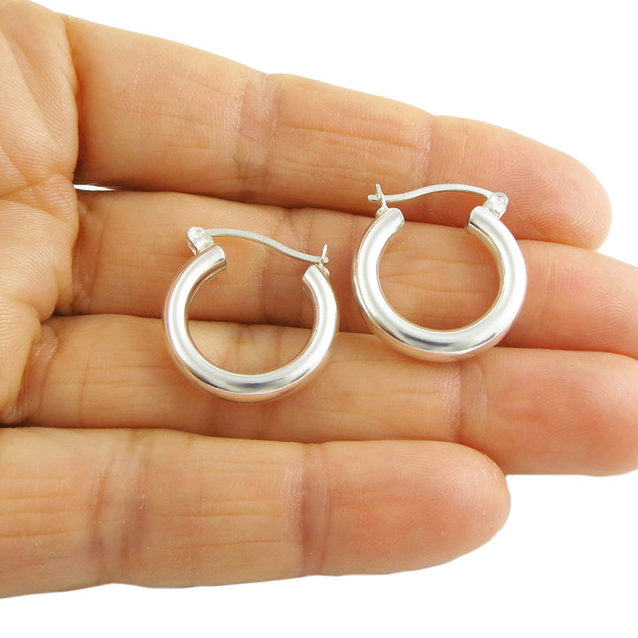 Sterling Silver Circle Hoop Earrings