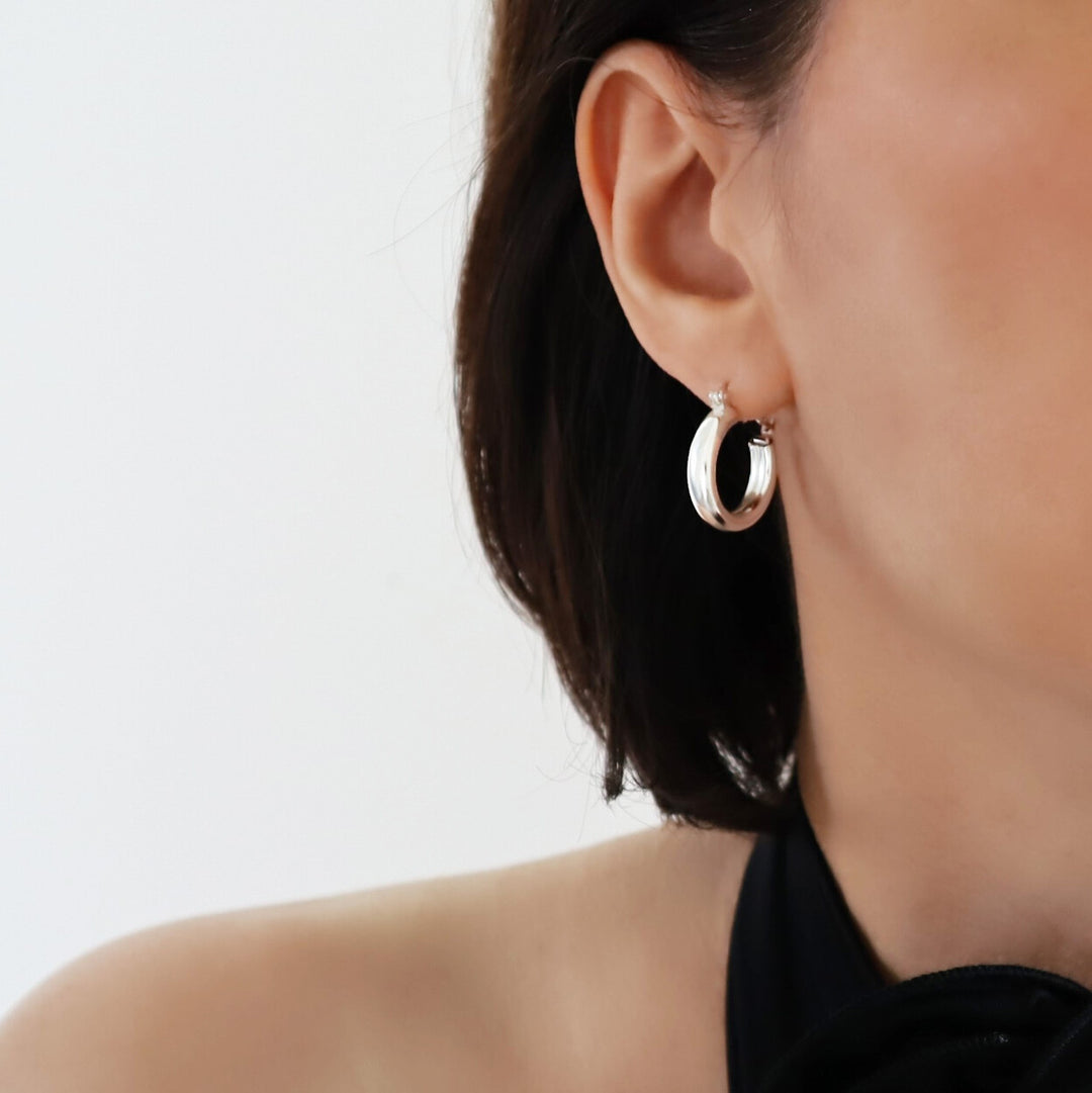 Sterling Silver Circle Hoop Earrings