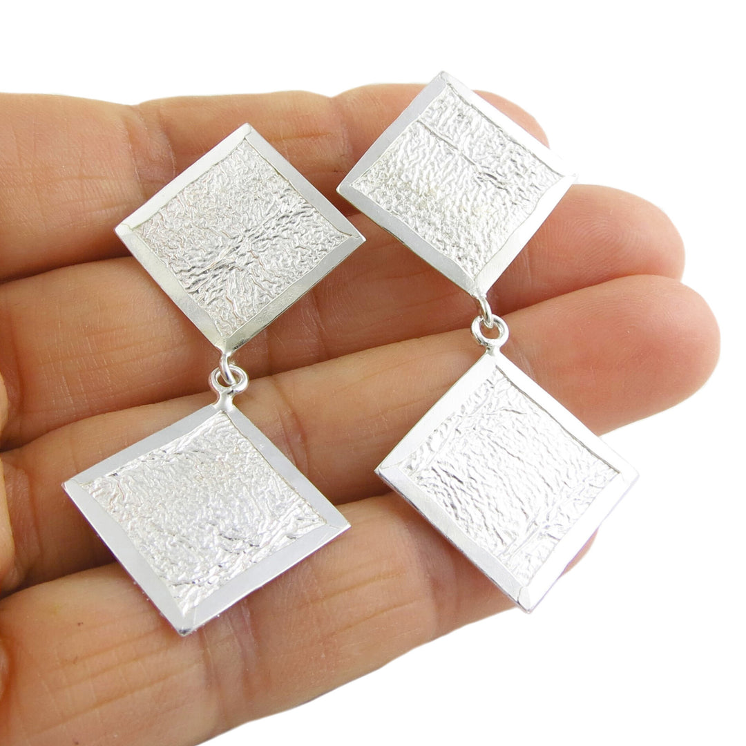 Crumpled Reticulated Silver Maria Belen Nilson Earrings
