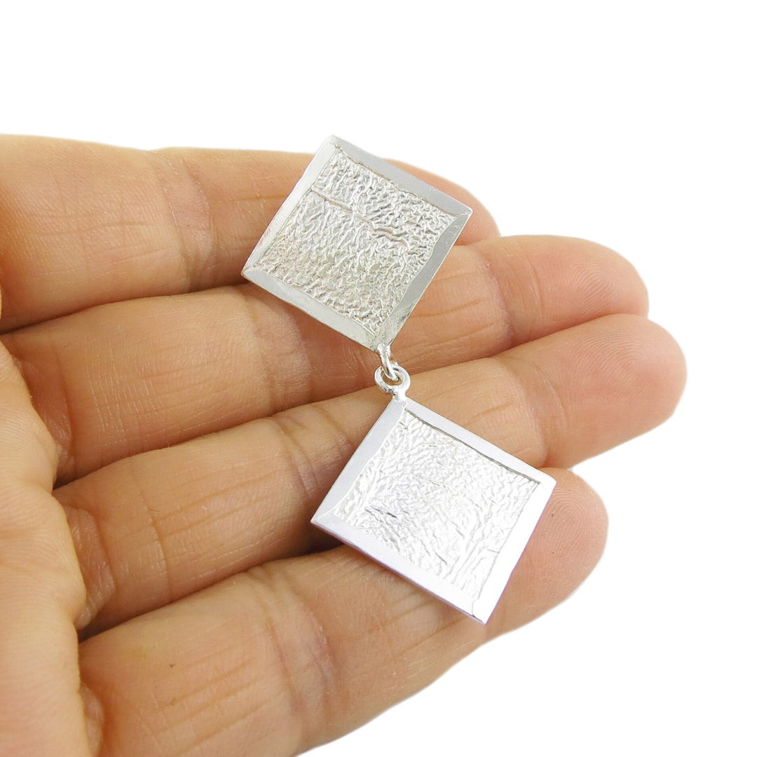 Crumpled Reticulated Silver Maria Belen Nilson Earrings