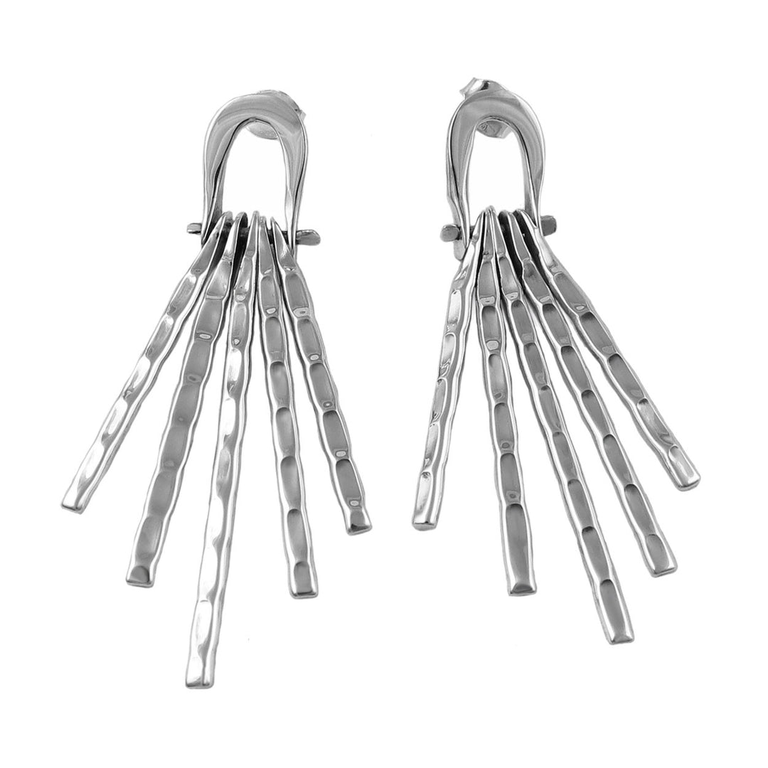 Long Multi Drop 925 Sterling Silver Stick Earrings