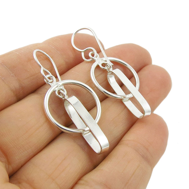 Silver Geometric Infinity Earrings