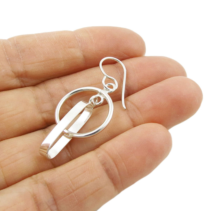 Silver Geometric Infinity Earrings