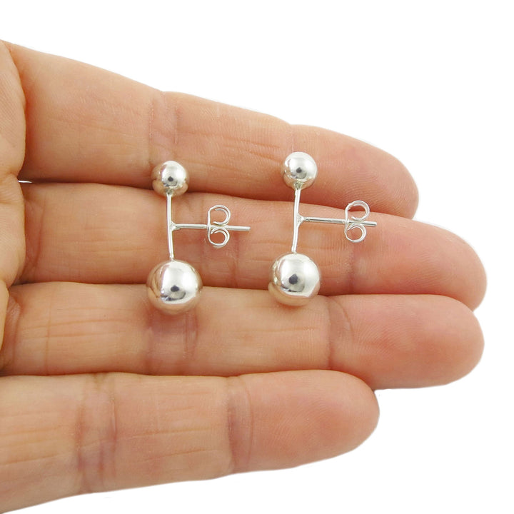 925 Silver Ball and Bar Earrings