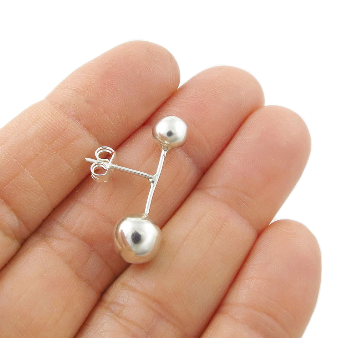 925 Silver Ball and Bar Earrings