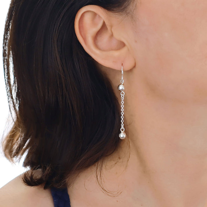 Bolitas Silver Chain Earrings