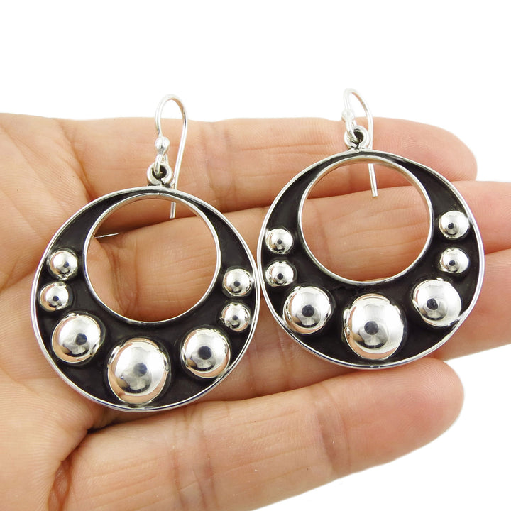 Silver Bubble Hoop Earrings