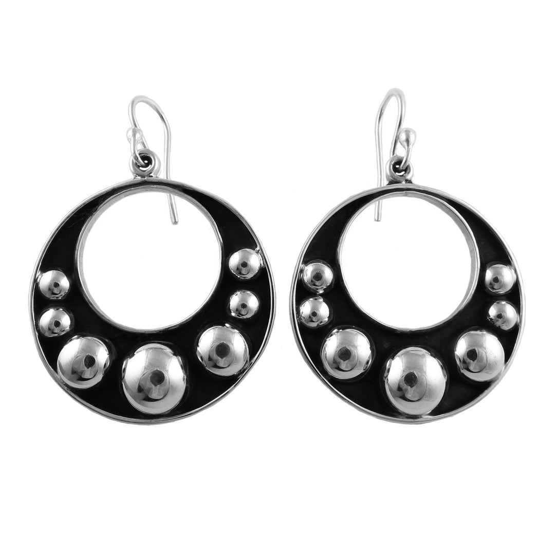 Silver Bubble Hoop Earrings