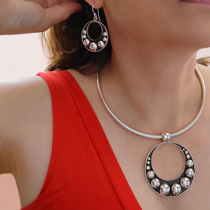 Silver Bubble Hoop Earrings