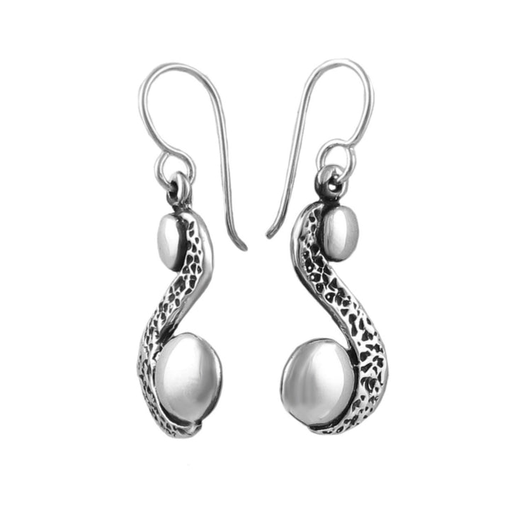Organic Silver Drop Earrings