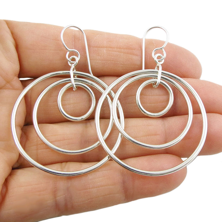 Infinity Circle Silver Earrings