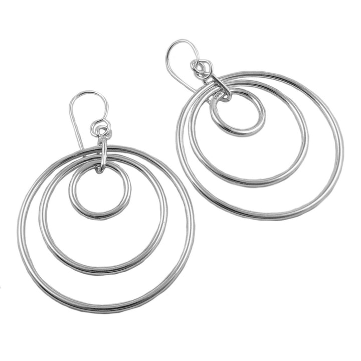 Infinity Circle Silver Earrings