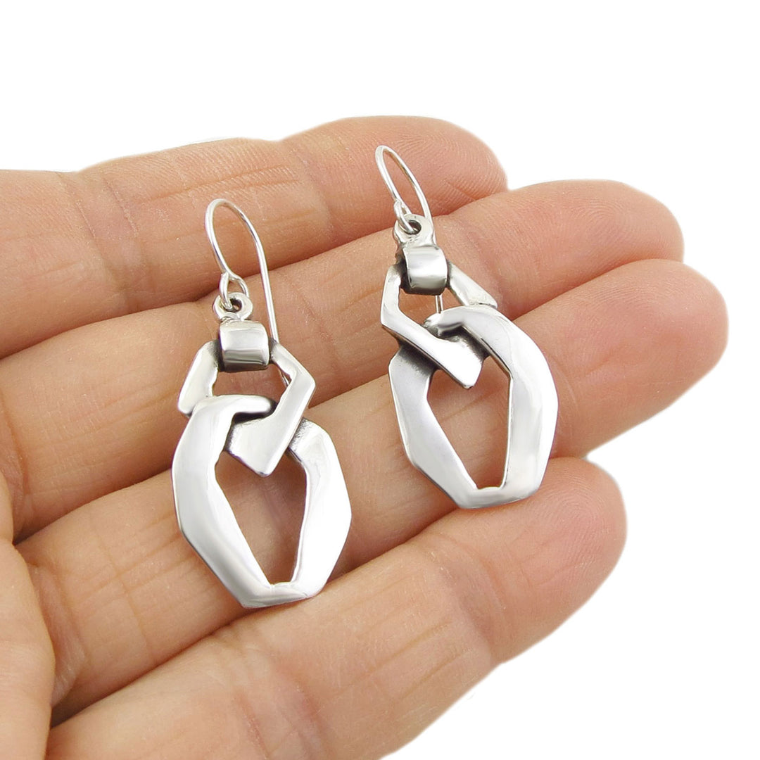 Silver Curb Chain Earrings