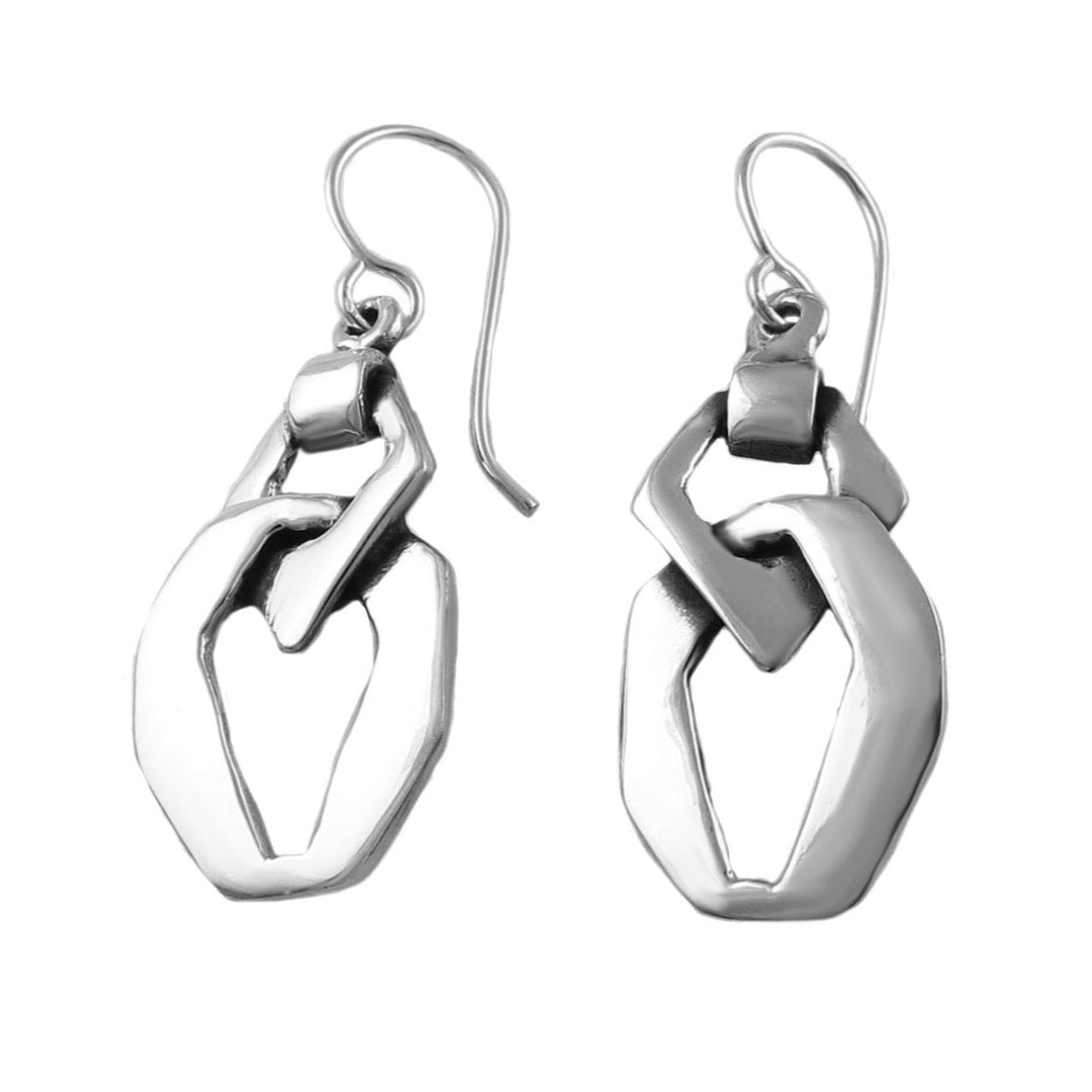 Silver Curb Chain Earrings