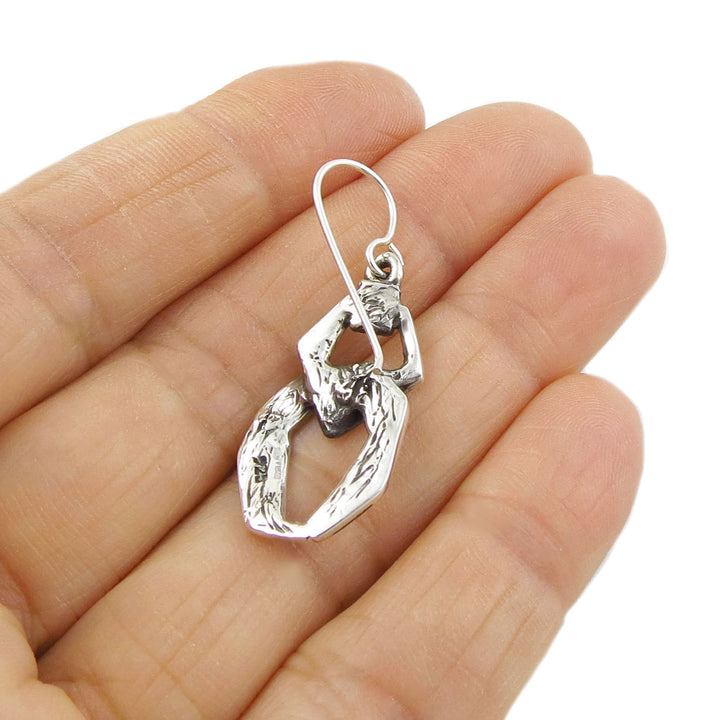 Silver Curb Chain Earrings