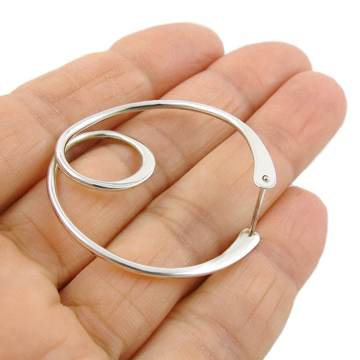 Front and Back Silver Hoop Earrings