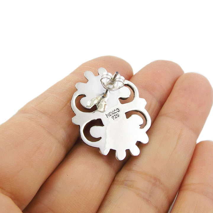 Sterling Silver Baroque Taxco Earrings - Mexican Jewellery