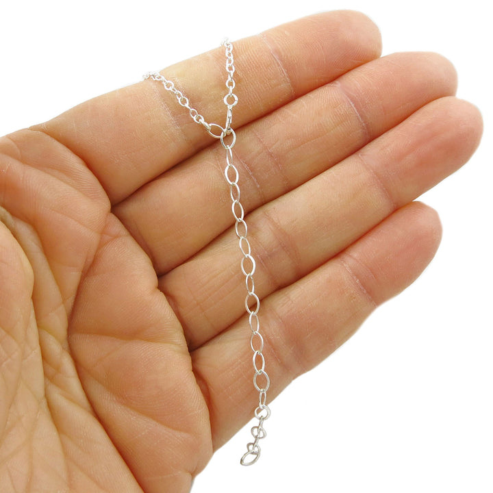 925 Silver Adjustable Curb Chain Heart Necklace