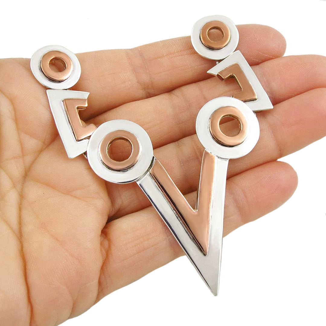 Aztec Statement Sterling Silver Necklace - Handmade