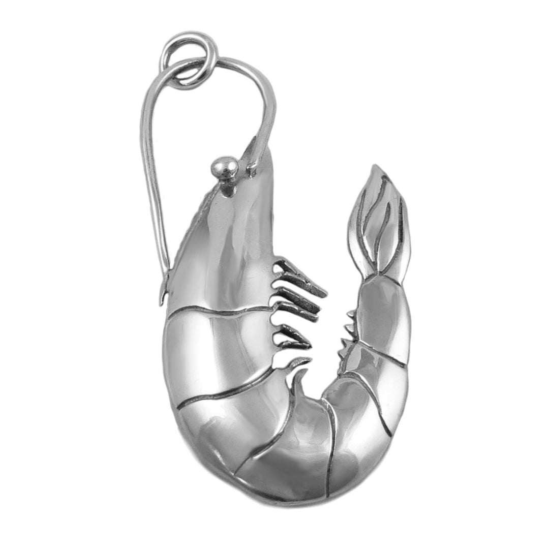 Large sterling silver lobster pendant on a white background.