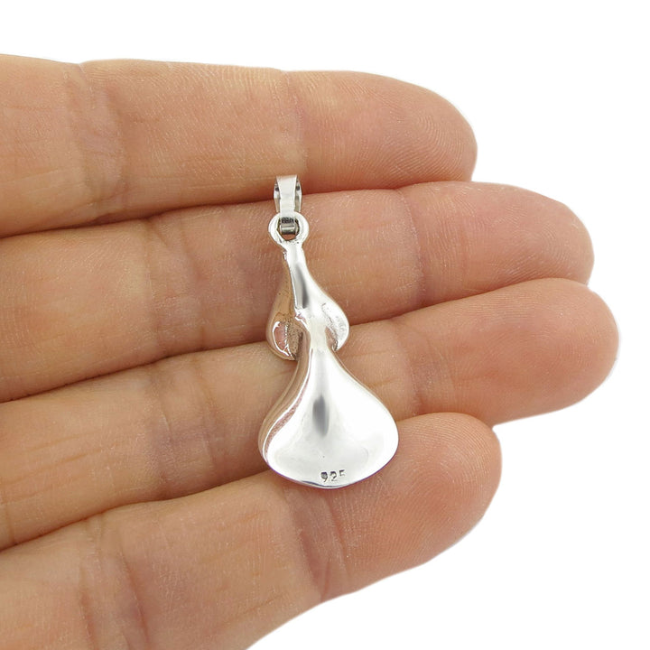 Silver Flower Petals Pendant Necklace