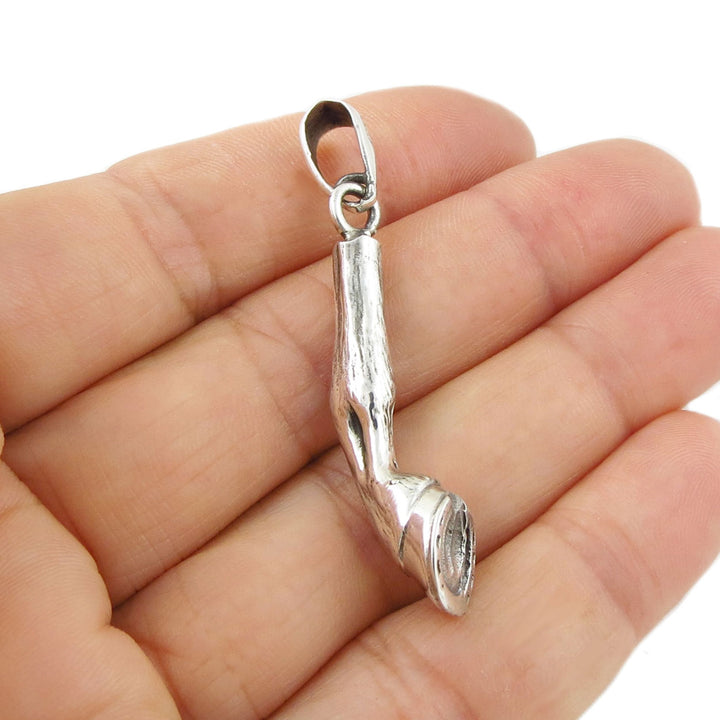 Horse Hoof Equestrian Sterling Silver Pendant Necklace