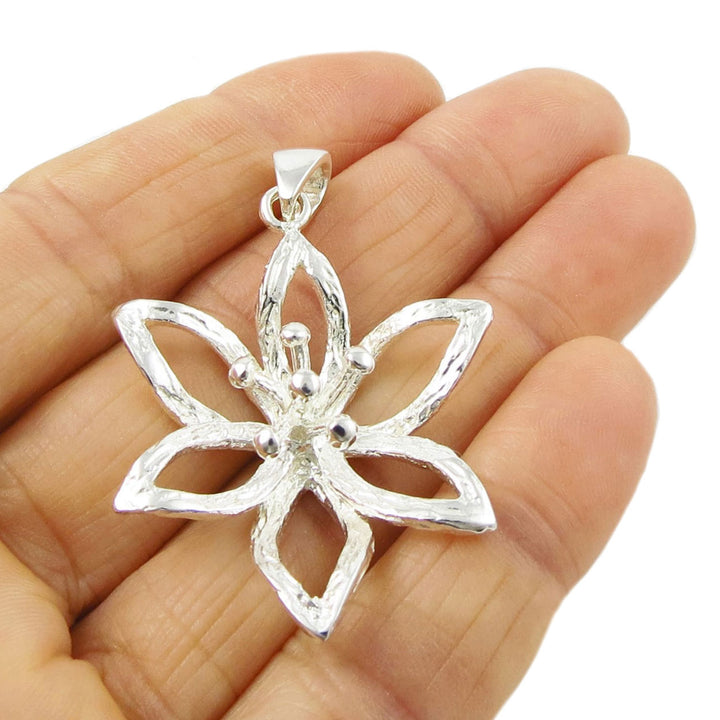 Silver Lotus Flower Pendant Necklace - Jewellery with Meaning