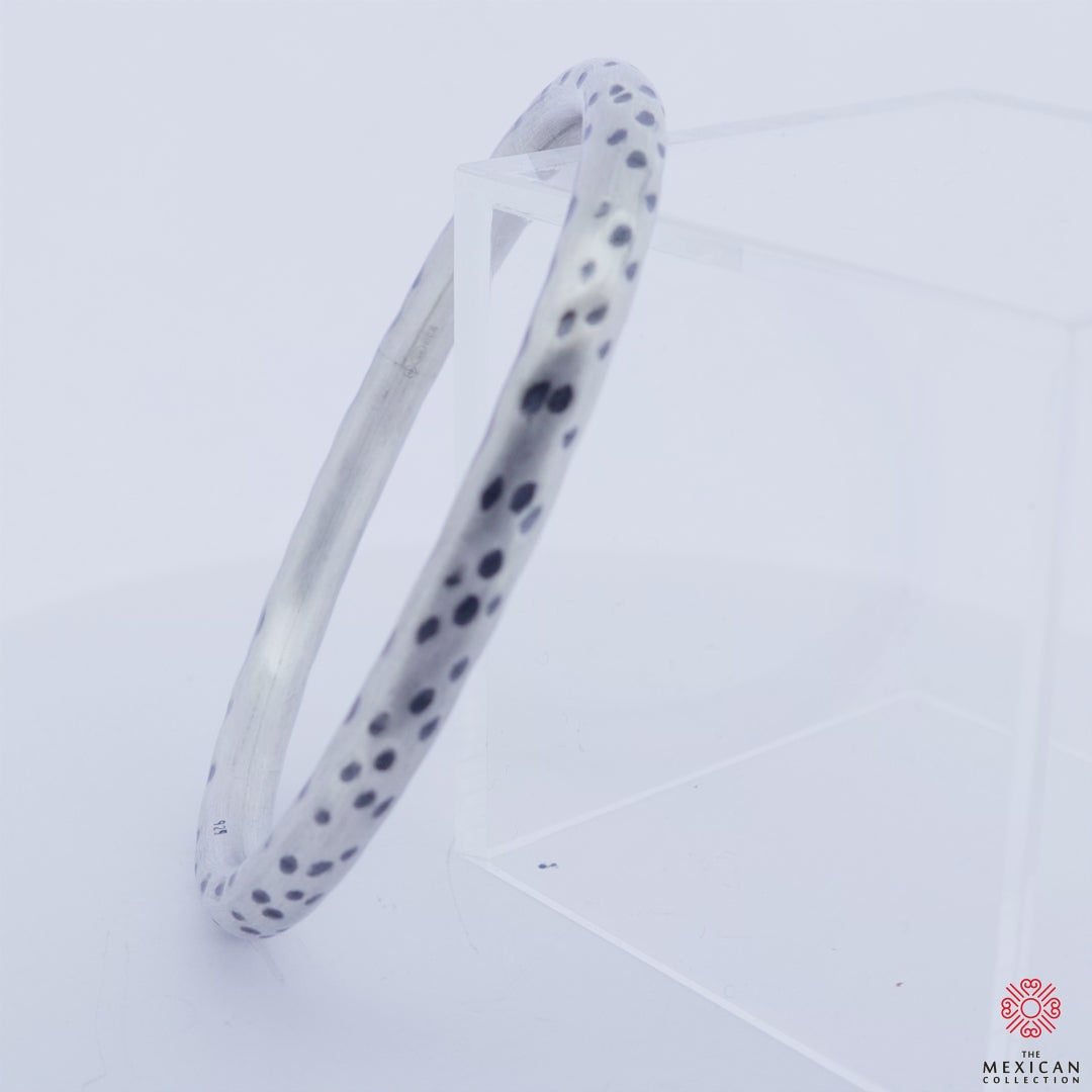 Animal Print Silver Bangle in Sterling Silver
