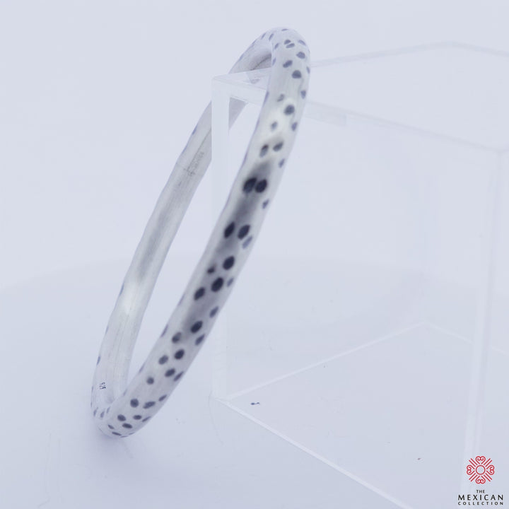 Animal Print Silver Bangle in Sterling Silver