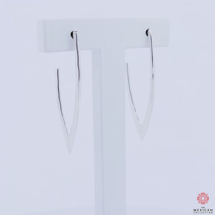 Hammered Silver Spiked Hoop Earrings