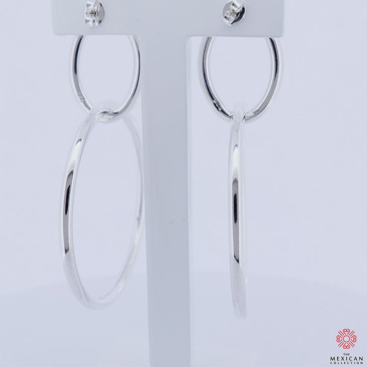 Handmade Sterling Silver Interlocking Circle Hoop Earrings