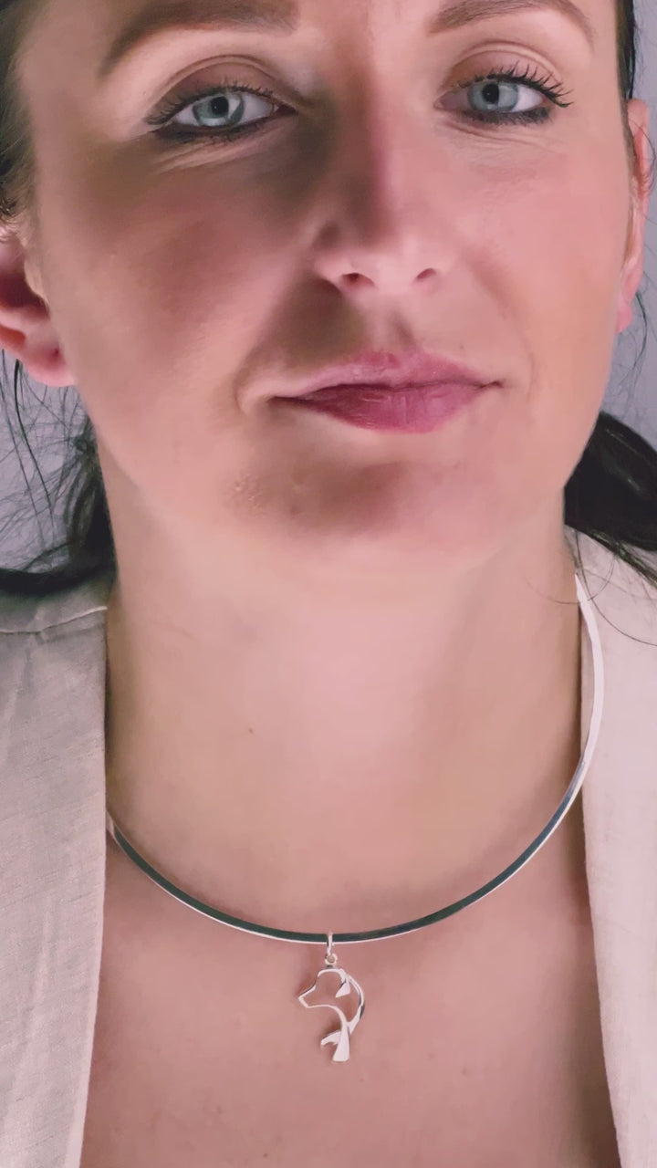 Silver Labrador Dog Pendant Necklace - Handmade Jewellery