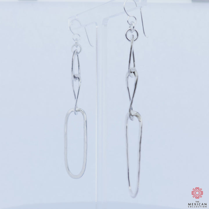 Long Hammered Link Earrings – Handmade Statement Jewellery