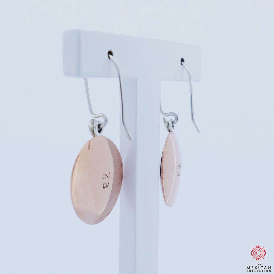 Mixed Metal Sterling Silver and Copper Earrings