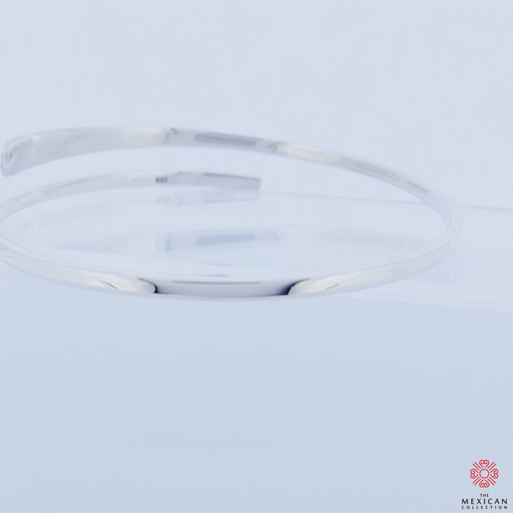 Sterling Silver Overlap Bangle Large