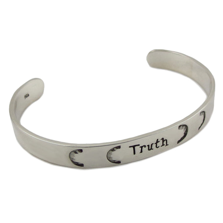 Sterling Silver Inscribed Truth Word Bracelet Cuff