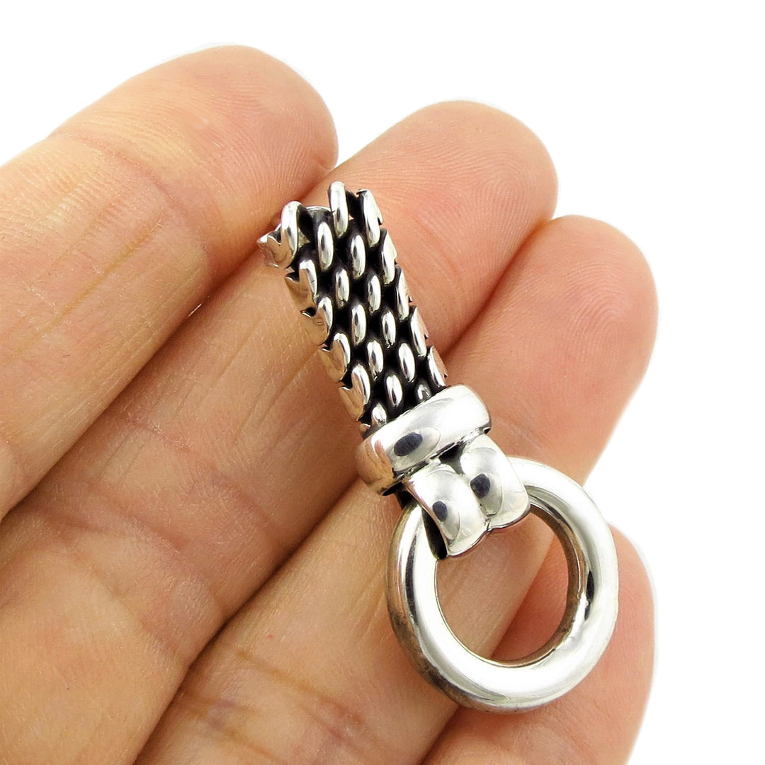 Sterling Silver Herringbone Chain Earrings
