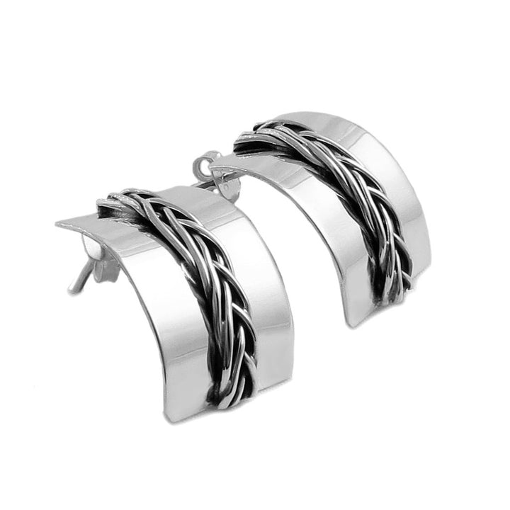 Silver Curva Hoop Earrings