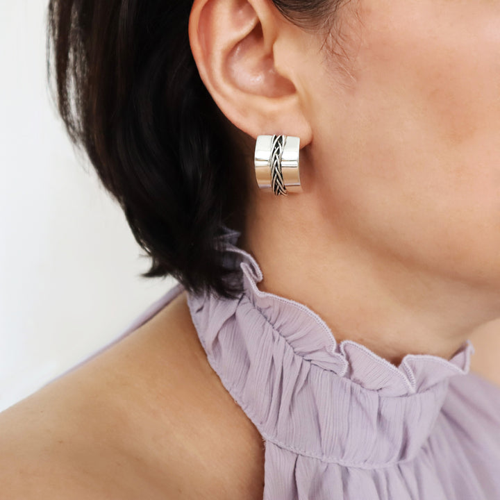 Silver Curva Hoop Earrings