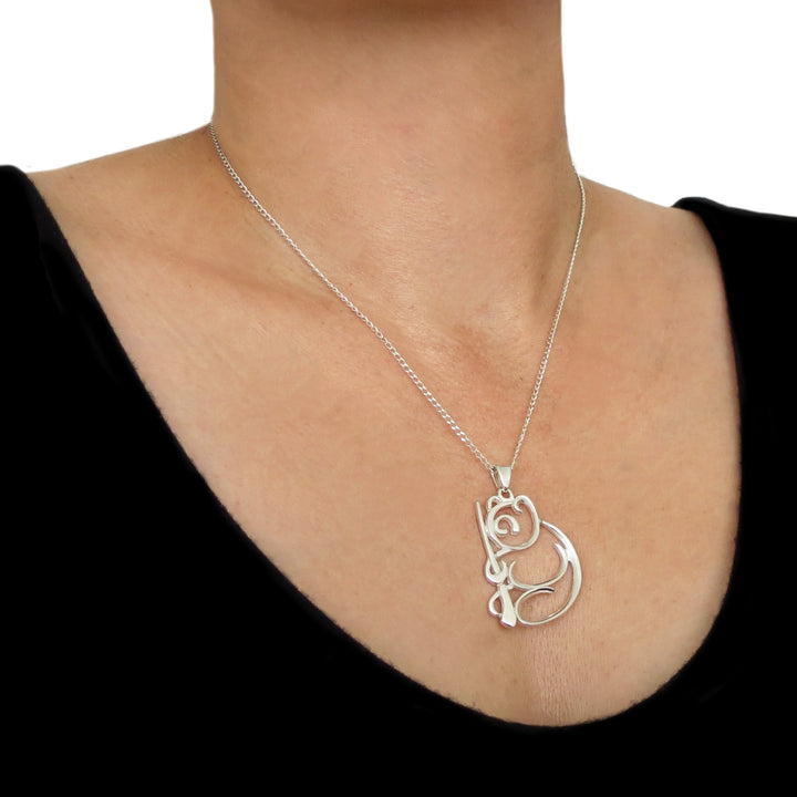Silver Panda Pendant Necklace