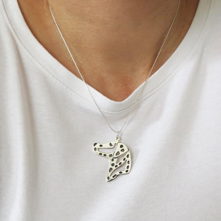 Silver Dalmation Pendant Necklace